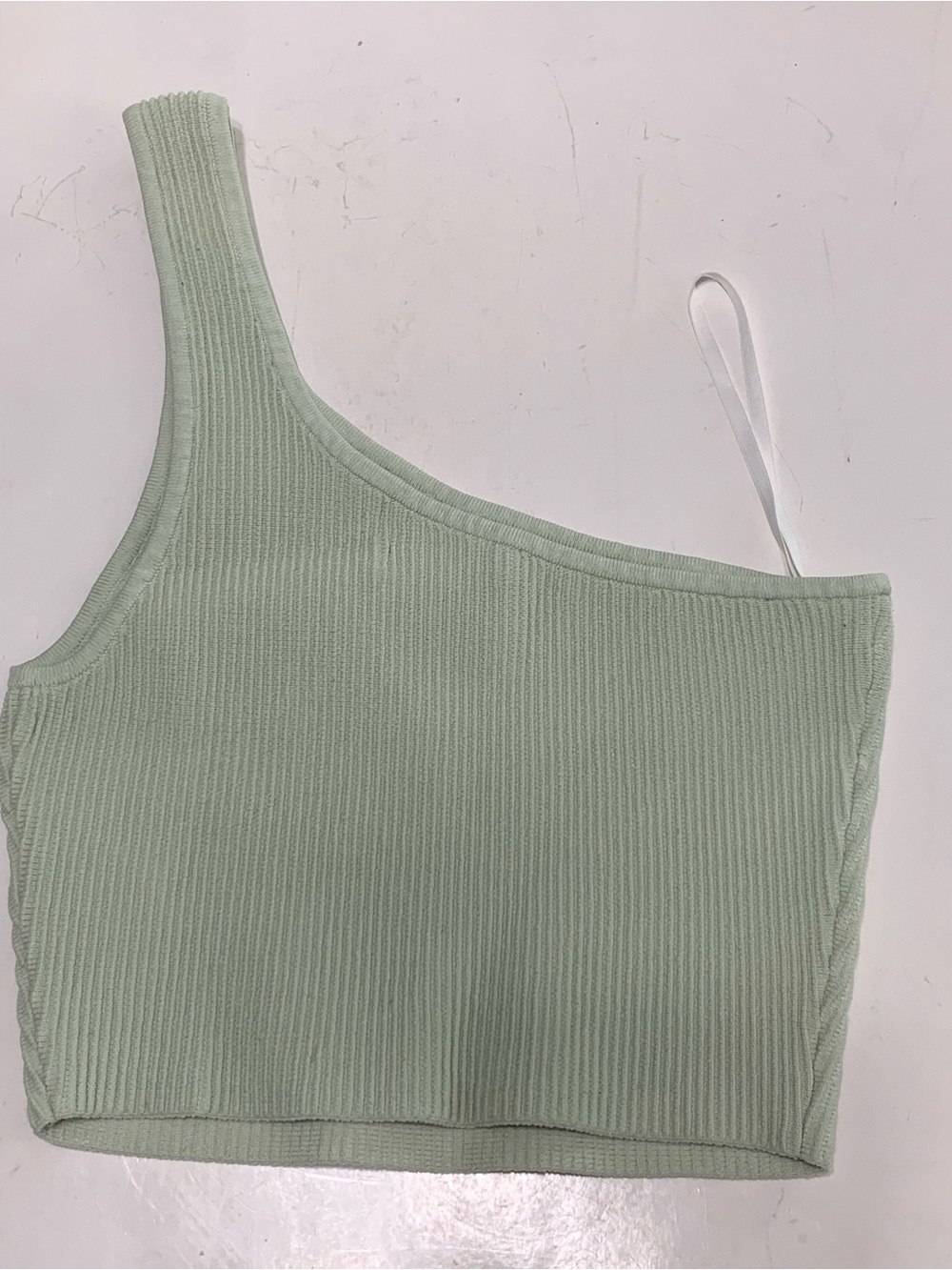 Aritzia Babaton One-Shoulder Ribbed Crop Dress - Sage Green (Never Worn)